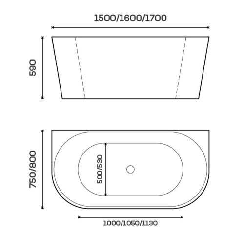 HERA Bathtub 1030, Oval Stand Alone