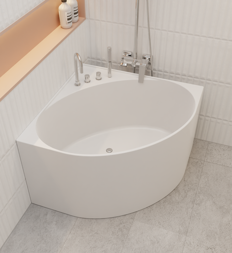 Corner Bathtub in White Color