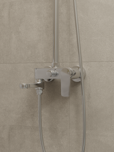 HERA Rainshower System with Single-lever Shower Mixer Set 8203 Chrome | Round Rain Shower Head