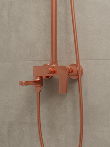 HERA Rainshower System with Single-lever Shower Mixer Set 8203 Rose Gold | Round Rain Shower Head